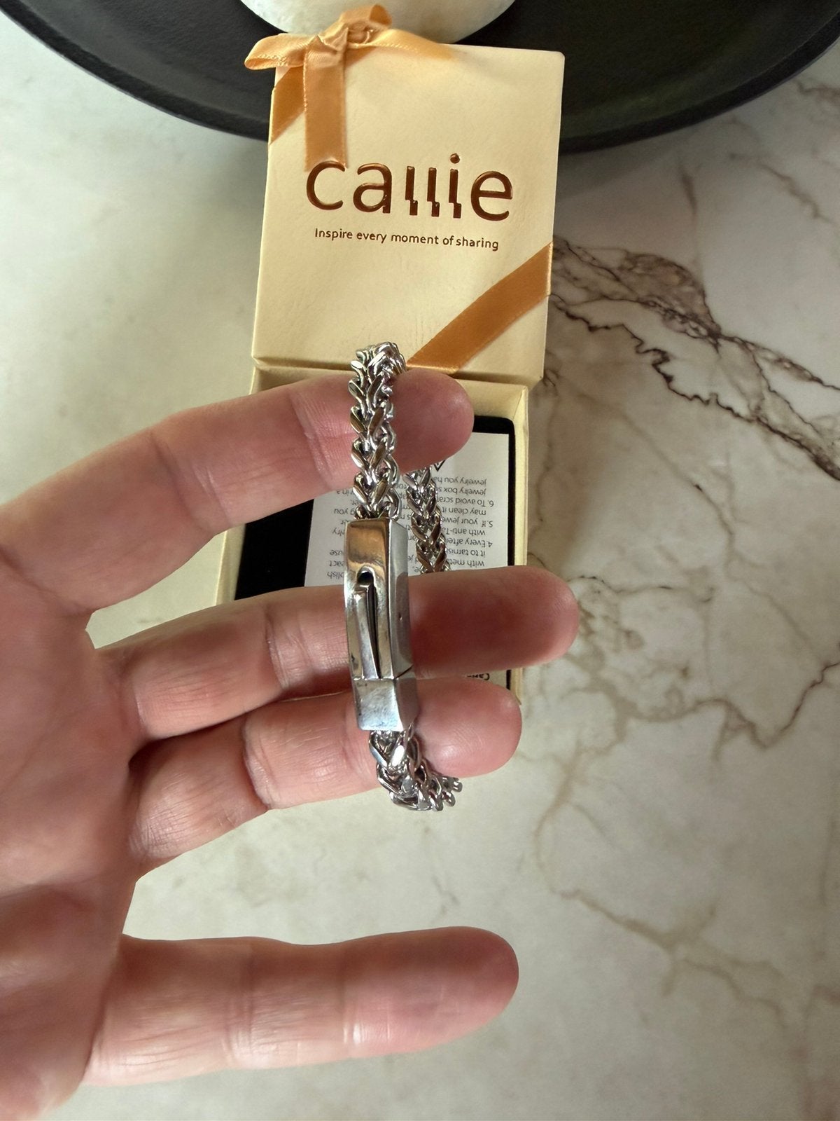 Callie stalen herenarmband NIEUW 19cm, Bijoux, Sacs & Beauté, Bracelets, Enlèvement, Neuf, Argent, Acier