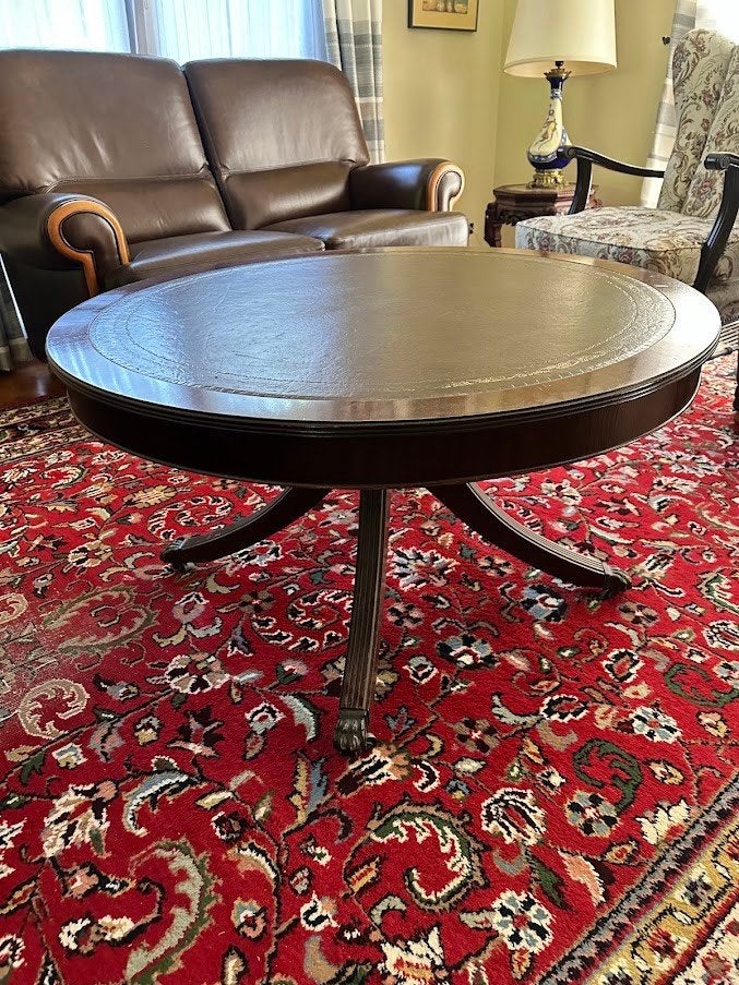 table basse, Rond, Enlèvement, Utilisé, Teck