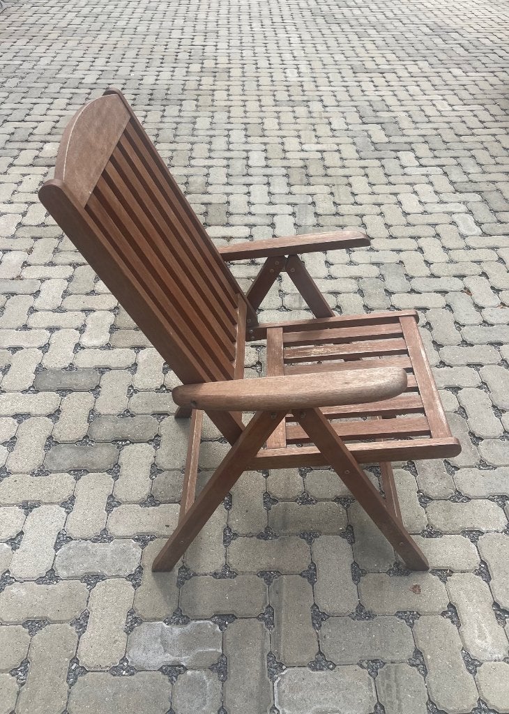 Hardhouten tuinstoelen verstelbaar, Tuin en Terras, Ophalen, Gebruikt, Hout, Inklapbaar