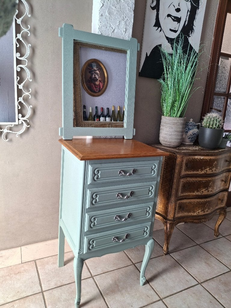 Saliegroene bijzet kast, Huis en Inrichting, Ophalen, Gebruikt