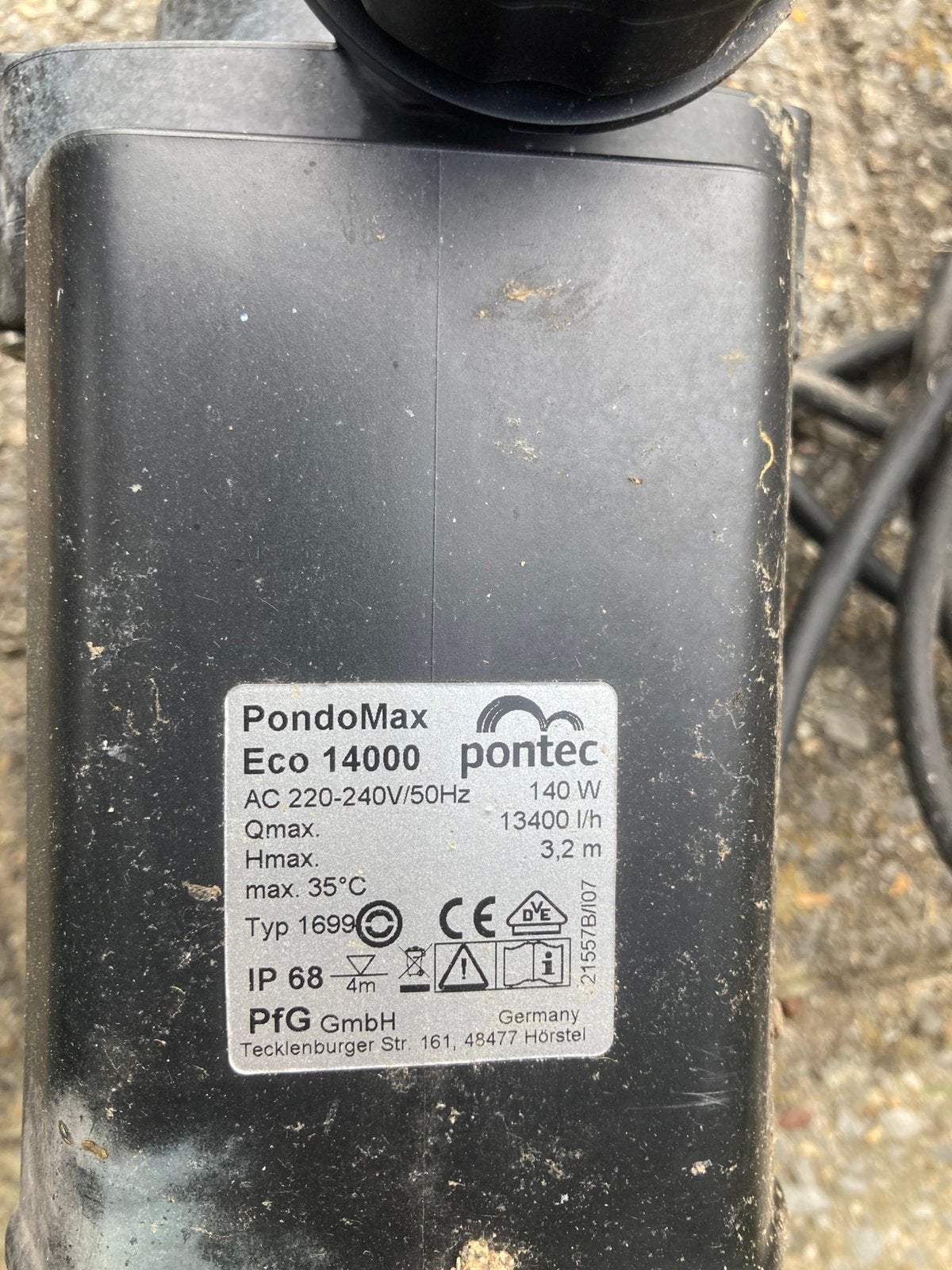 Pomp Pontec 14500, Tuin en Terras, Ophalen of Verzenden, Gebruikt, Vijverpomp