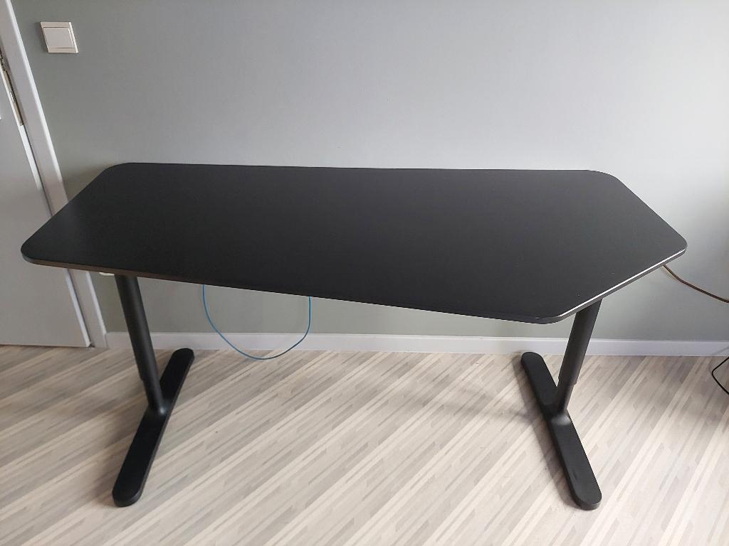 Vijfkantige bureau 160 x 80 cm, Maison & Meubles, Bureaux, 160 cm, Réglable en hauteur, Bureau duo, Comme neuf
