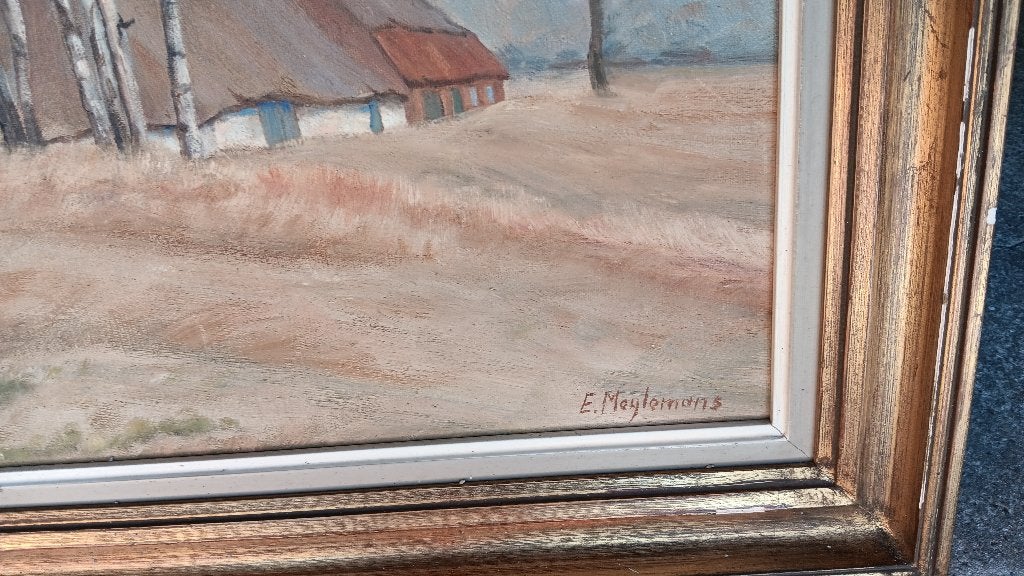 Schilderij kempisch landschap E.Meylemans, Ophalen, Ingelijst, Landschap