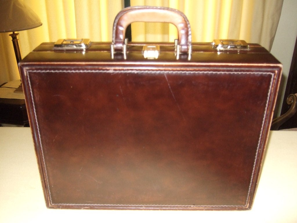 Attachecase en cuir, Bijoux, Sacs & Beauté, Sacs | Cartables, Cuir, 30 à 40 cm, Brun, Enlèvement