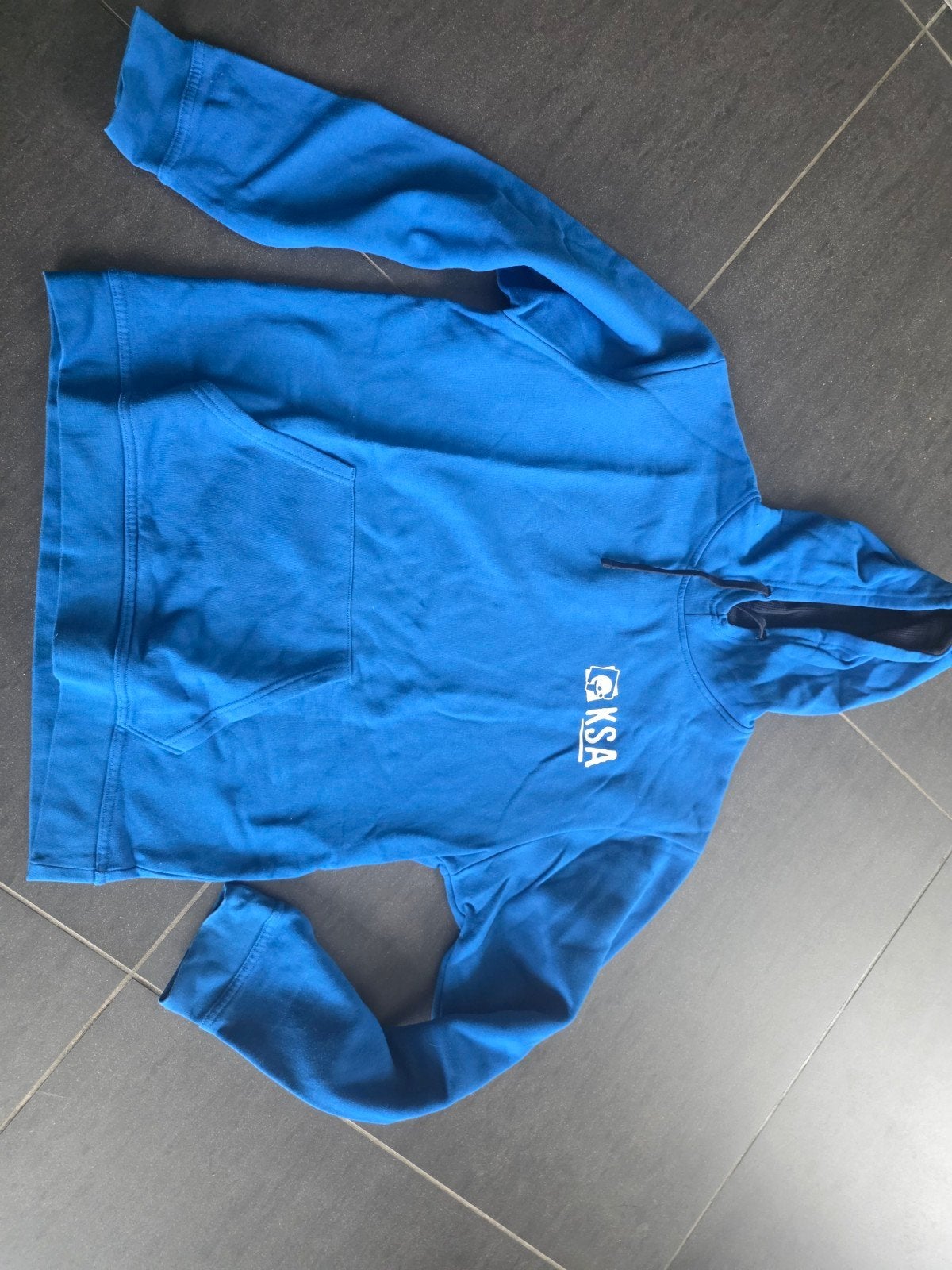 blauwe Ksa sweater maat L, Enlèvement ou Envoi, Comme neuf, Taille 42/44 (L), Bleu