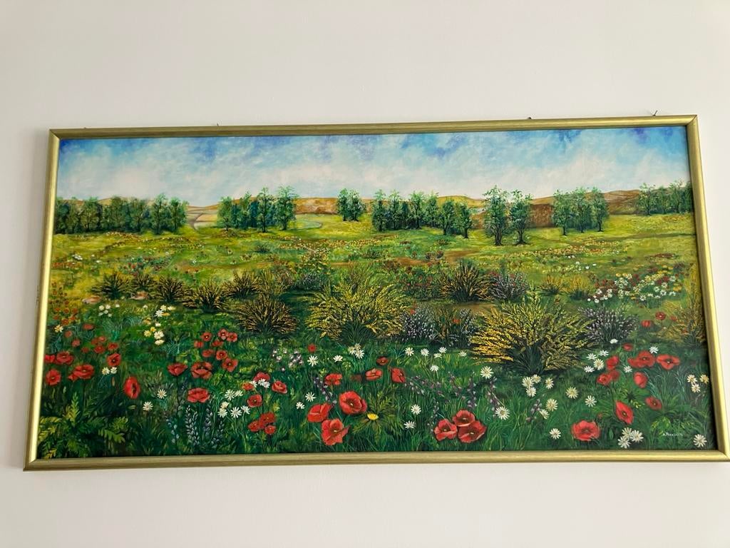 Tableau peint à la main avec de la peinture à l’huile, Antiquités & Art, Art | Peinture | Abstraite, Enlèvement