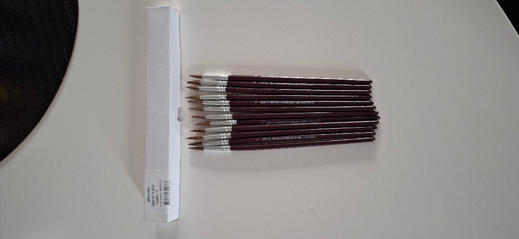 Autolak penselen doosje van 12 stuks rond nr.6 Wurth, Hobby & Loisirs créatifs, Peinture, Envoi, Neuf, Pinceau ou Brosse