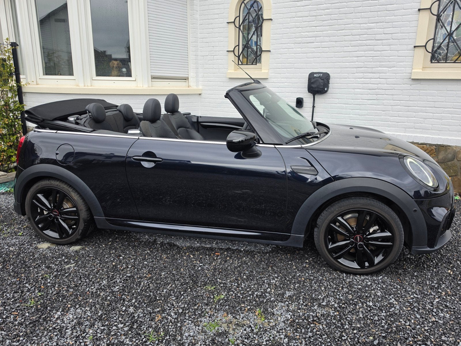 Mini Cooper Cabrio John Cooper Works Trim 2022 SHOWROOMSTAAT, Auto's, 4 zetels, Cabriolet, Zwart, Leder