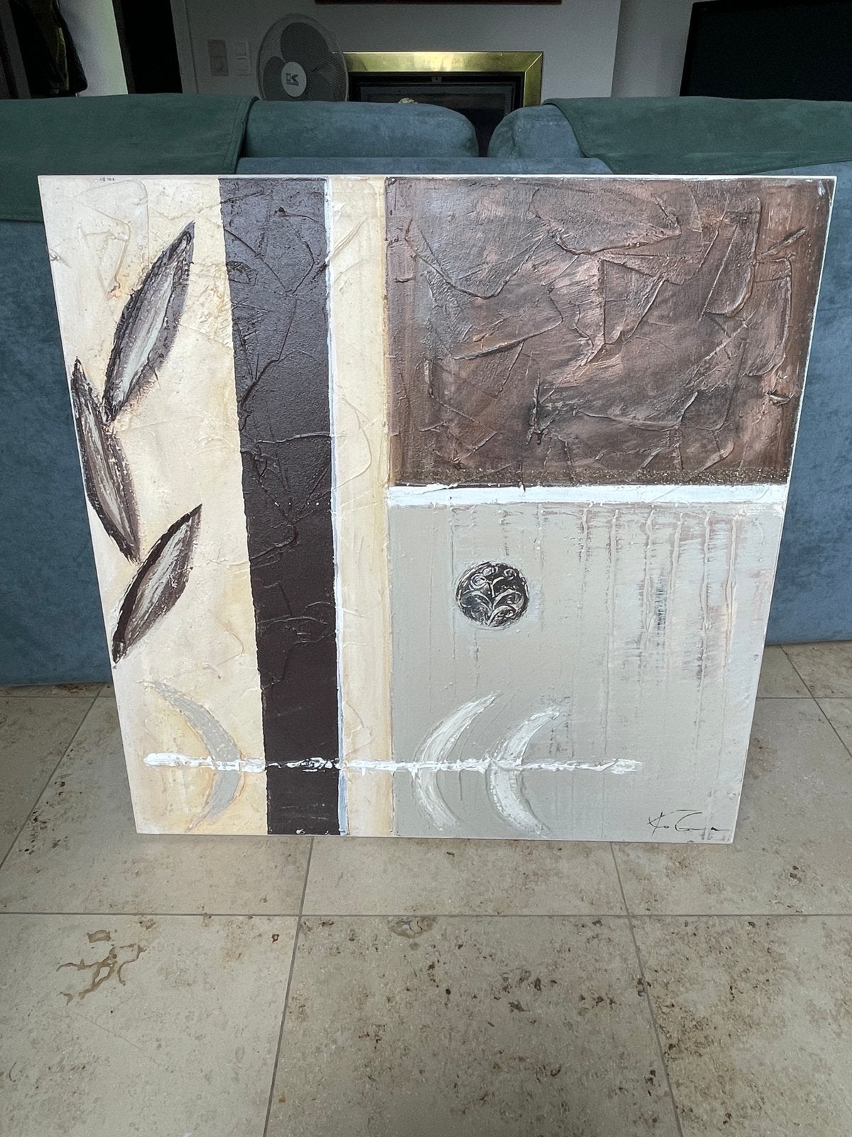 Tableau by Koga pour Ablo Blommaert 80x80, Antiquités & Art, Enlèvement