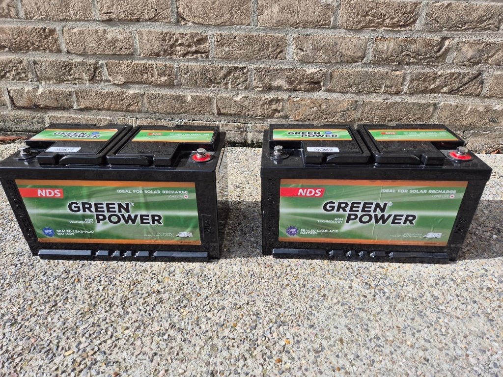 2 x AGM batterij camper of boot 100Ah elk, Gebruikt