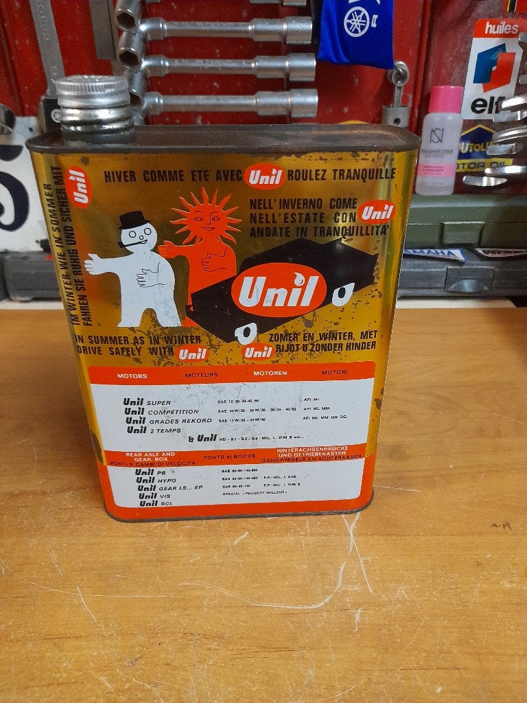 ancien bidon huile vide unil grades reccord 20w40, Enlèvement ou Envoi, Utilisé, Autres types