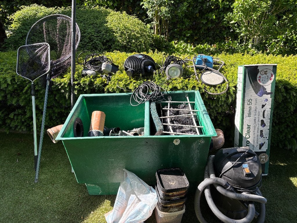 Complete vijveruitrusting te koop, Ophalen, Gebruikt