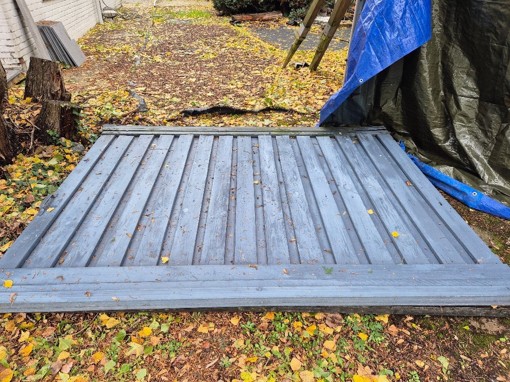 Twee houten poortendeuren - gratis op te halen, Doe-het-zelf en Bouw, Ophalen, Gebruikt