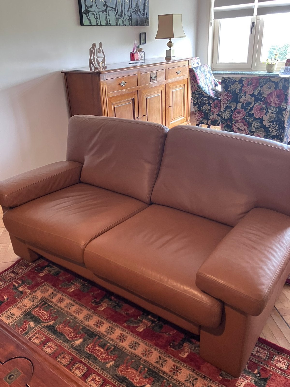 Durlet 2zit cognac, Huis en Inrichting, Zetels | Zetels, Ophalen, Zo goed als nieuw