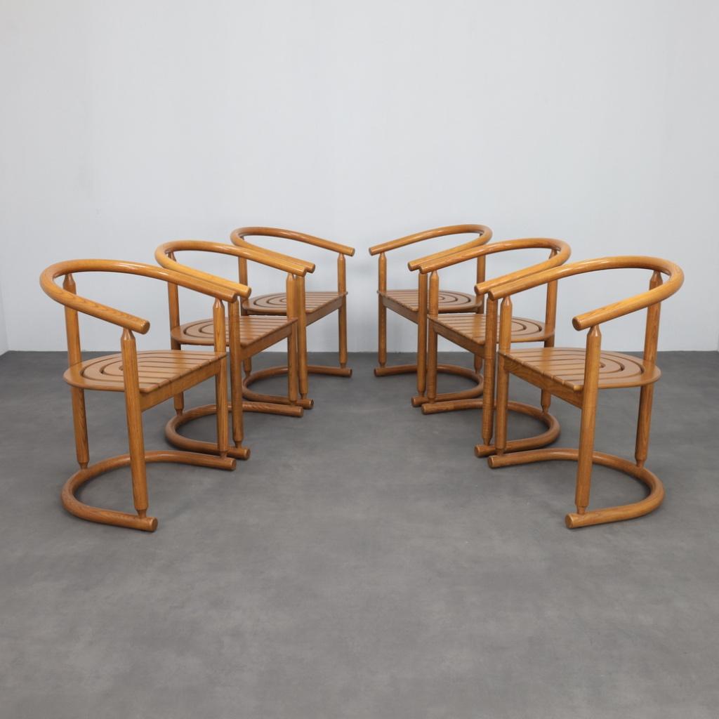 Vintage Design Stoelen Allmilmö, jaren 80 (set 6), Huis en Inrichting, Stoelen, Ophalen, Zo goed als nieuw, Vijf, Zes of meer stoelen