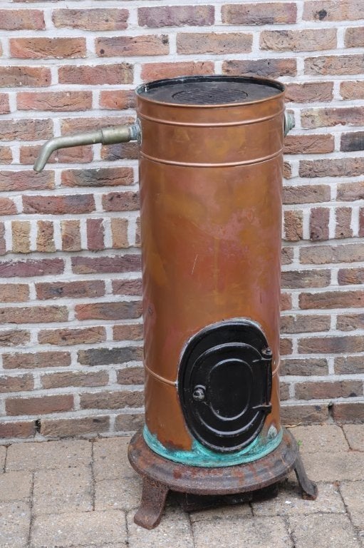 antieke koperen waterverwarmer, Ophalen, Koper