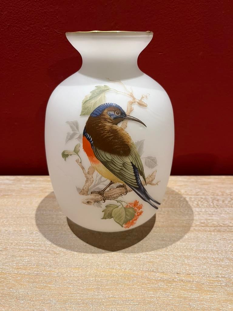 Vase en opaline peint à la main H 18 cm état neuf, Enlèvement ou Envoi