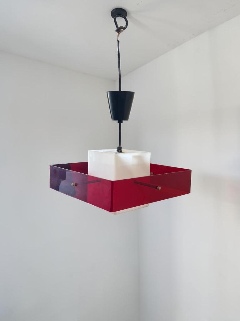 lampe/lustre vintage design italien STILUX MILANO, Enlèvement, Utilisé