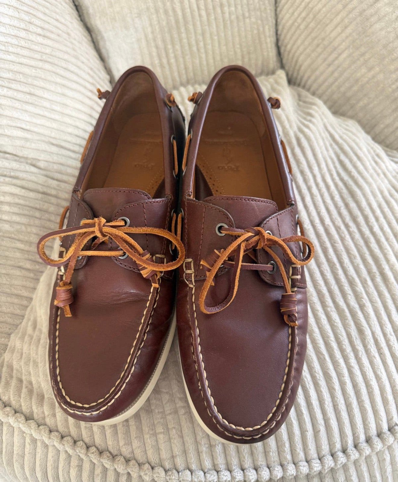Stijlvolle Ralph Lauren leren bootschoenen, Kleding | Heren, Ophalen, Zo goed als nieuw, Bruin