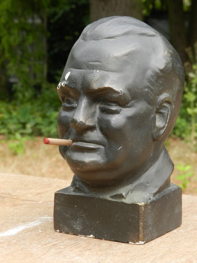 Buste Winston Churchill, en stuc, Antiquités & Art, Curiosités & Brocante, Enlèvement ou Envoi