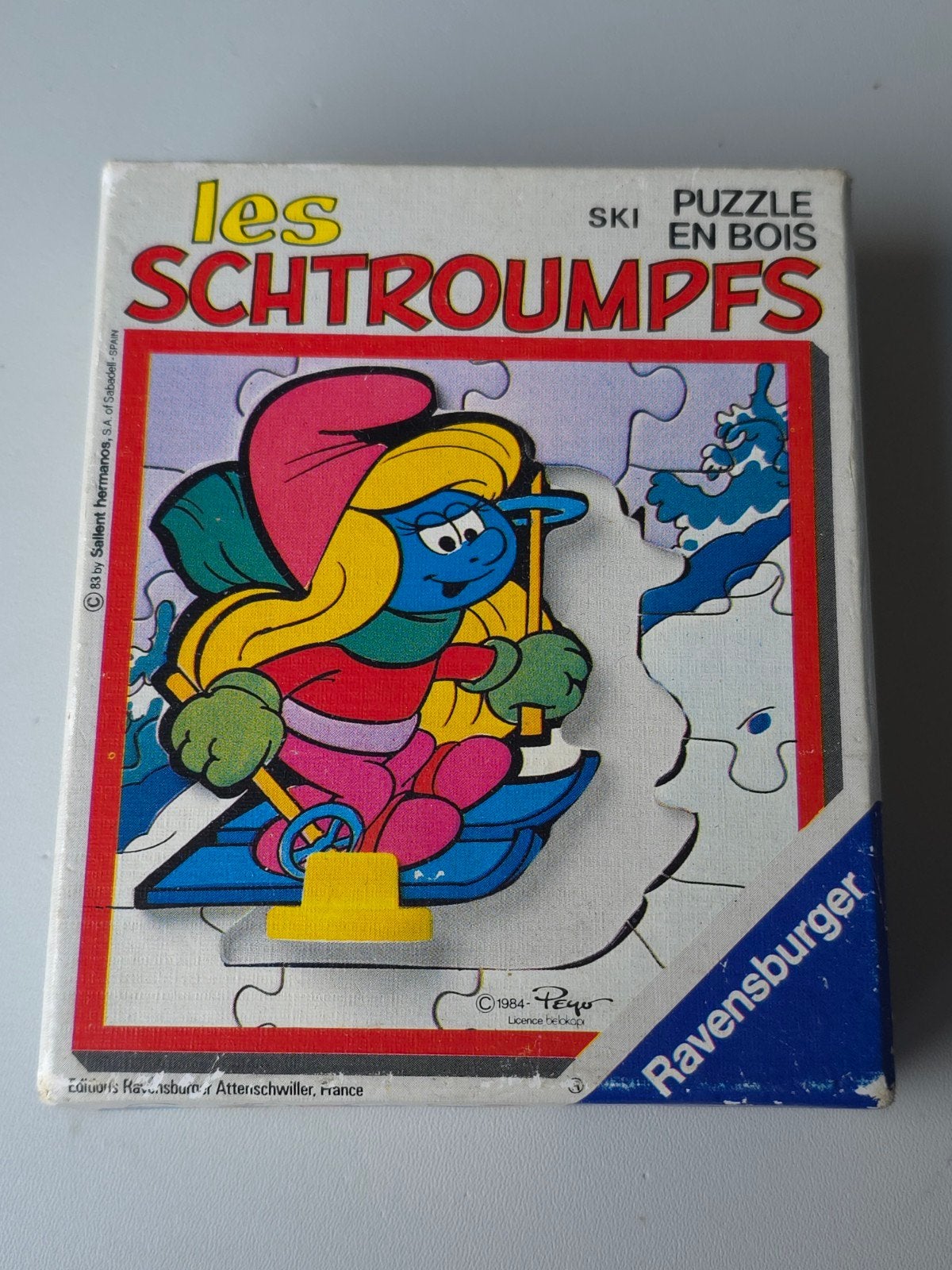 Ancien mini puzzle Schtroumpfette vintage, Verzamelen, Smurfen, Verzenden, Gebruikt, Smurfin, Overige typen