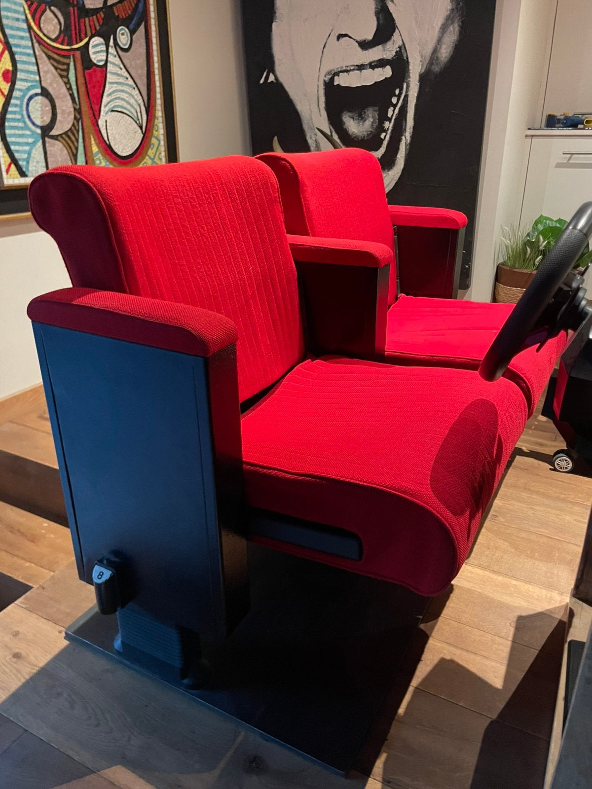 Orginele cinemastoelen., Ophalen, Gebruikt, Tweepersoons, Stof