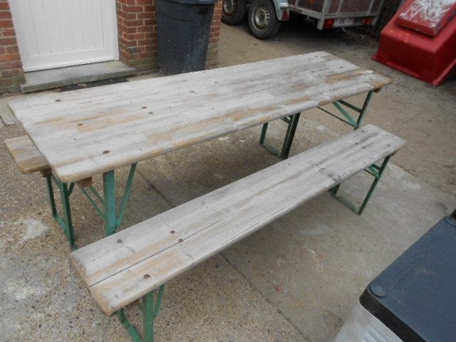 biertafelset tafel en 2 banken, inklapbaar, Enlèvement, Utilisé, Pliant