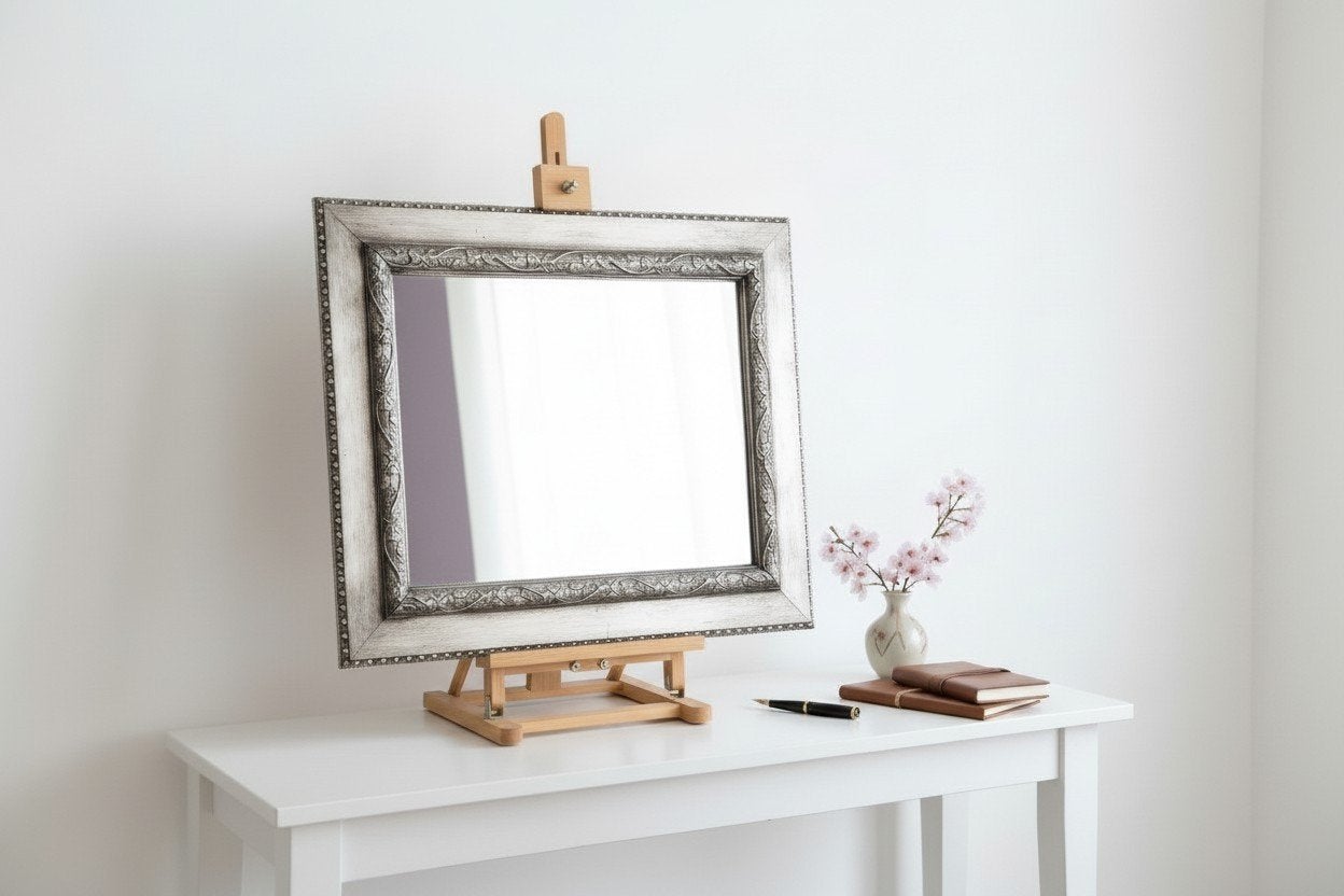 Klassieke wandspiegel met sierlijst – 53x63 cm – Vintage, Ophalen of Verzenden