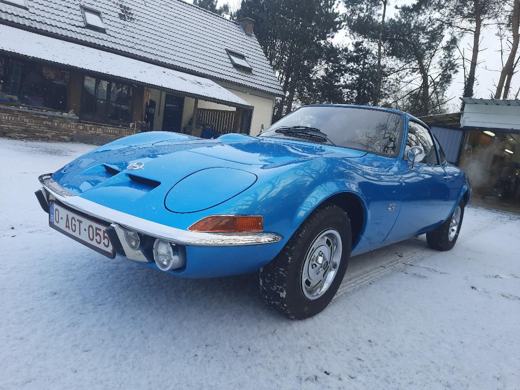 Opel GT 1972 Monza blauw, Auto's, Opel, Particulier, GT, Benzine, Euro 3, Coupé, 2 deurs, Handgeschakeld, Blauw, Zwart, Kunstmatig leder