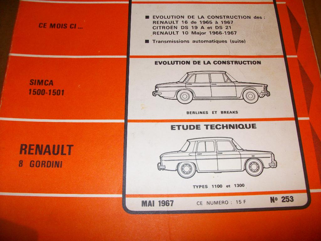 revue technique renault R8 gordini de 1964-1967, Enlèvement ou Envoi