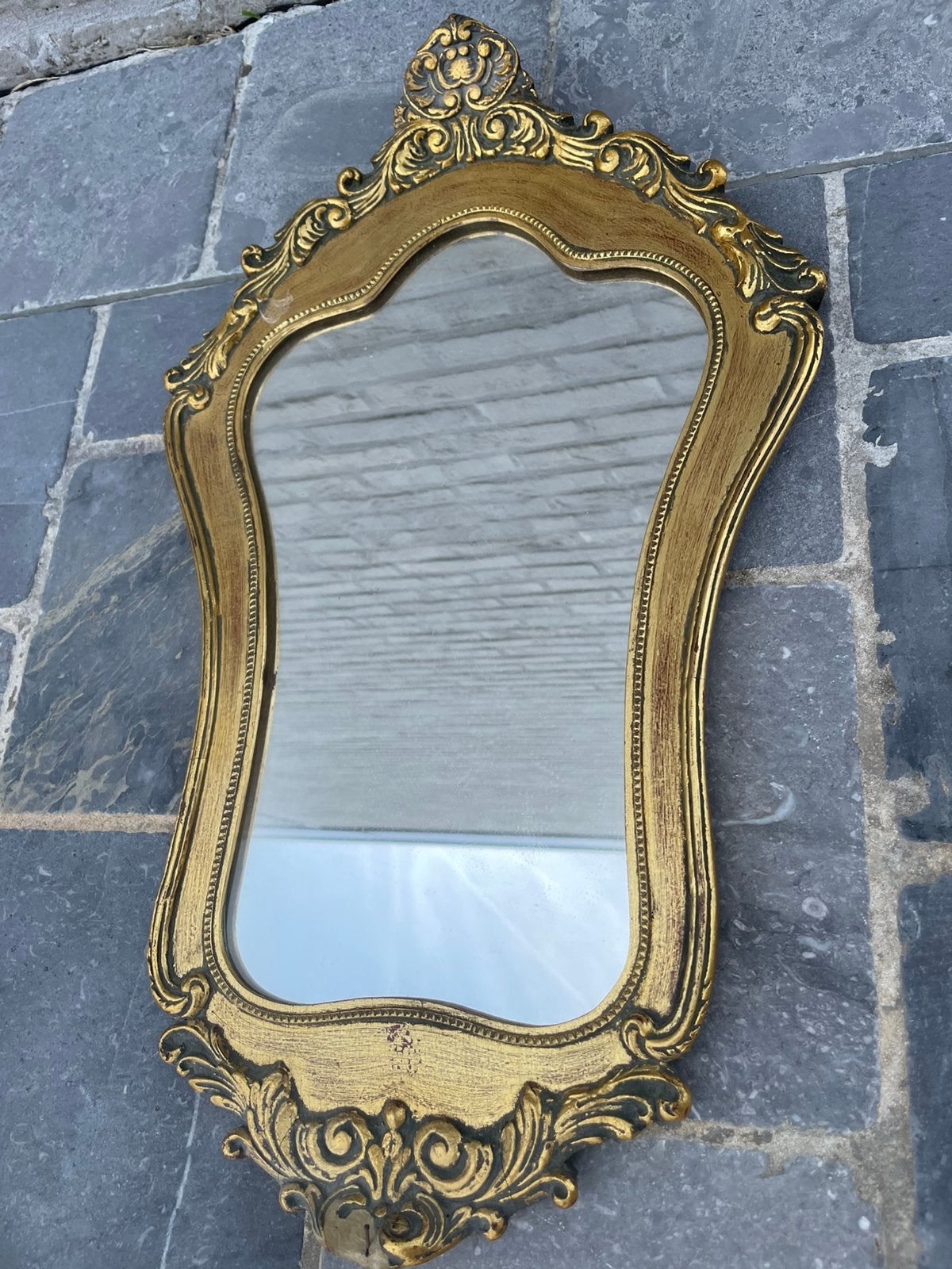 Antiek spiegeltje, Antiek en Kunst, Antiek | Spiegels, Ophalen, Overige vormen, Minder dan 50 cm, Minder dan 100 cm