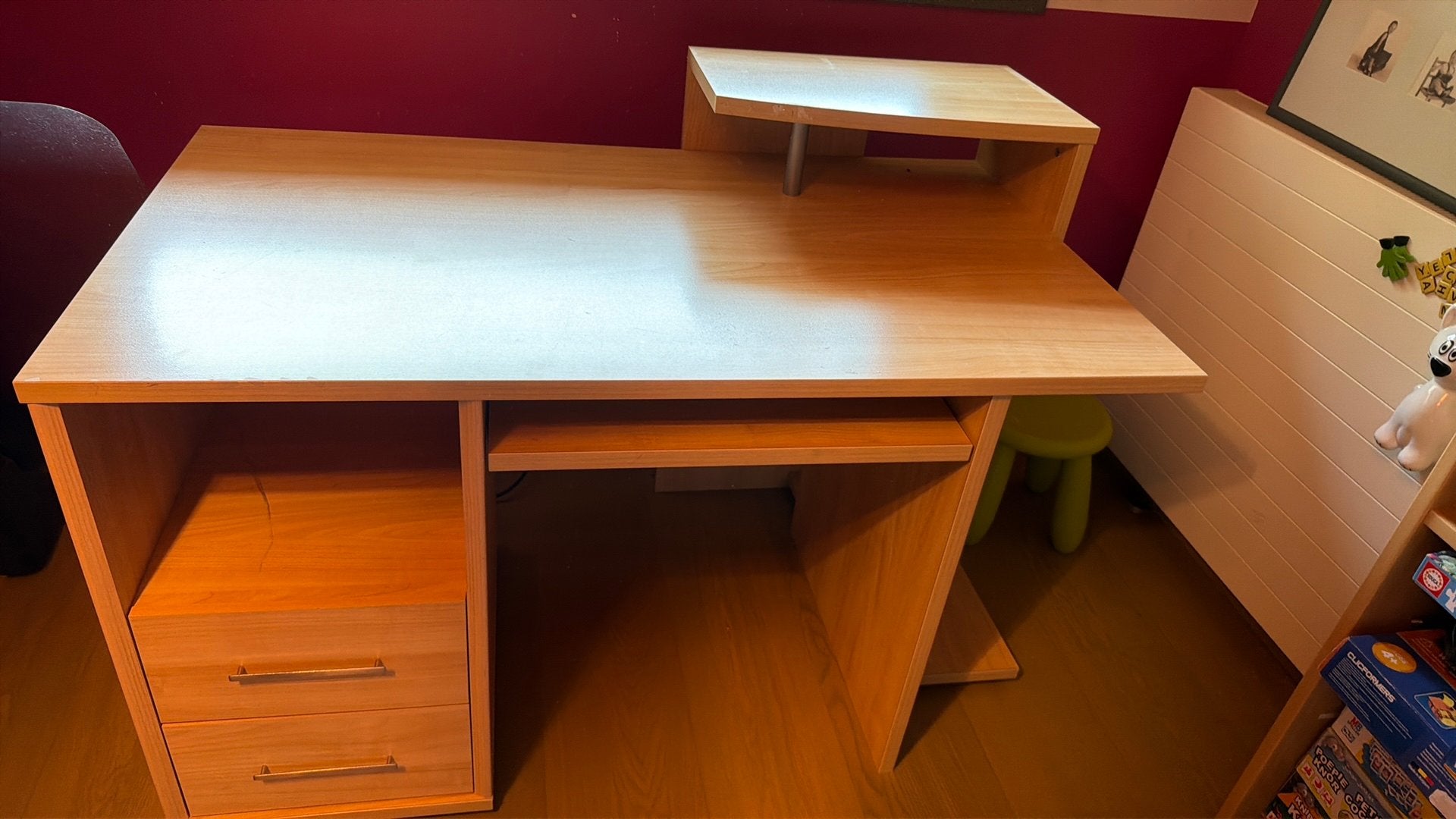 Bureau, Ophalen, Met lades, Gebruikt, Hout