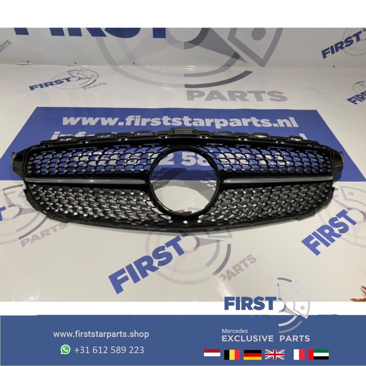 W205 C205 C43 AMG DIAMOND GRIL ZWART Mercedes C Klasse 2014-, Utilisé, -, -, Enlèvement ou Envoi