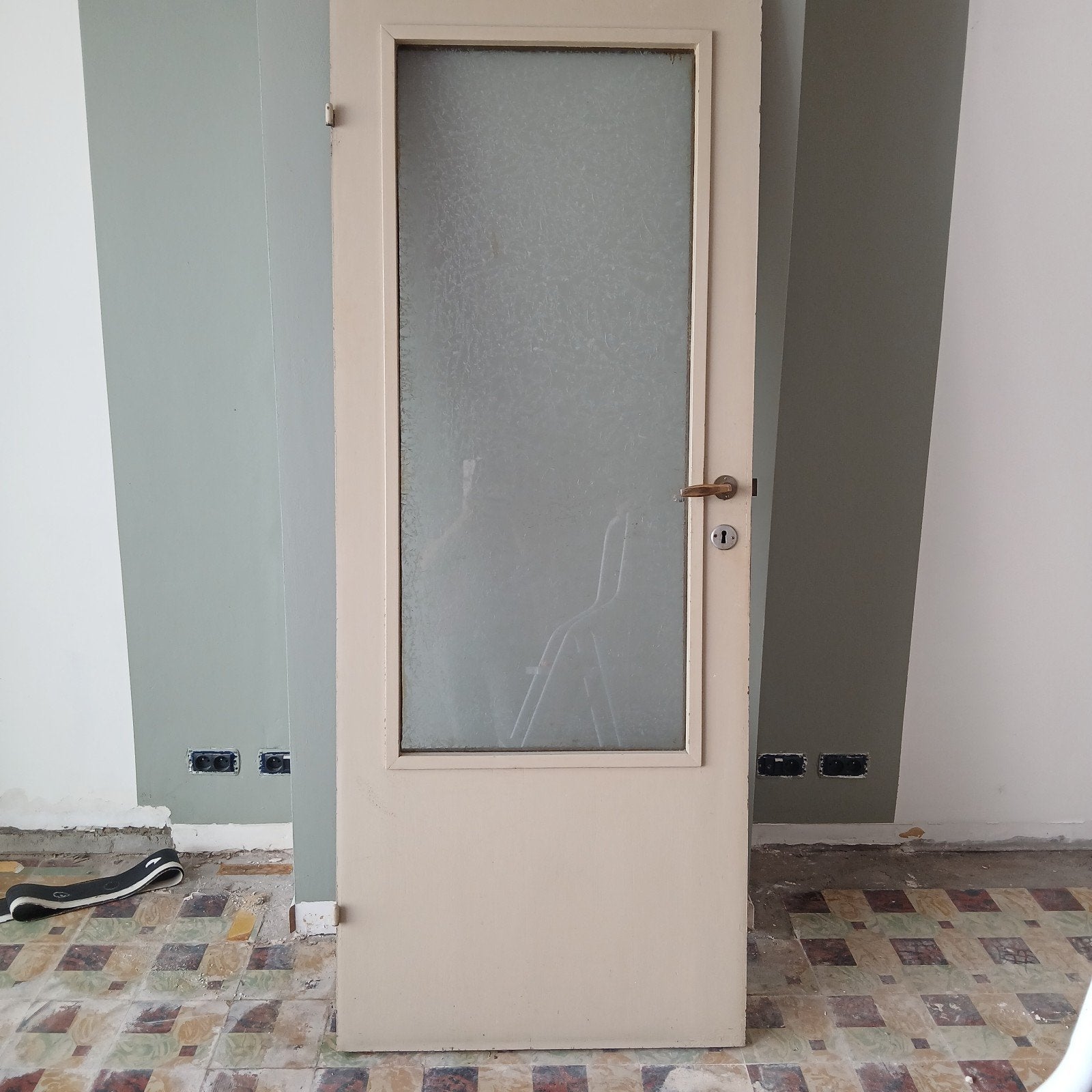 retro binnendeur, Bricolage & Construction, Fenêtres & Moustiquaires, Moins de 200 cm, Porte intérieure, Verre, Enlèvement