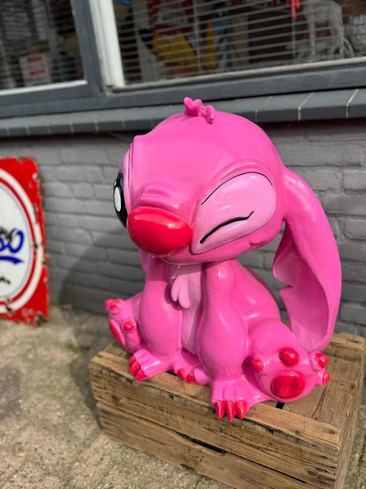 Grote Roze Stitch Beeld - Angel Pink