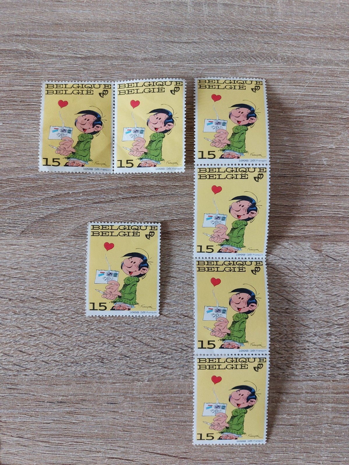 Timbres postaux Belgique : Gaston Lagaffe - 1992, Enlèvement ou Envoi
