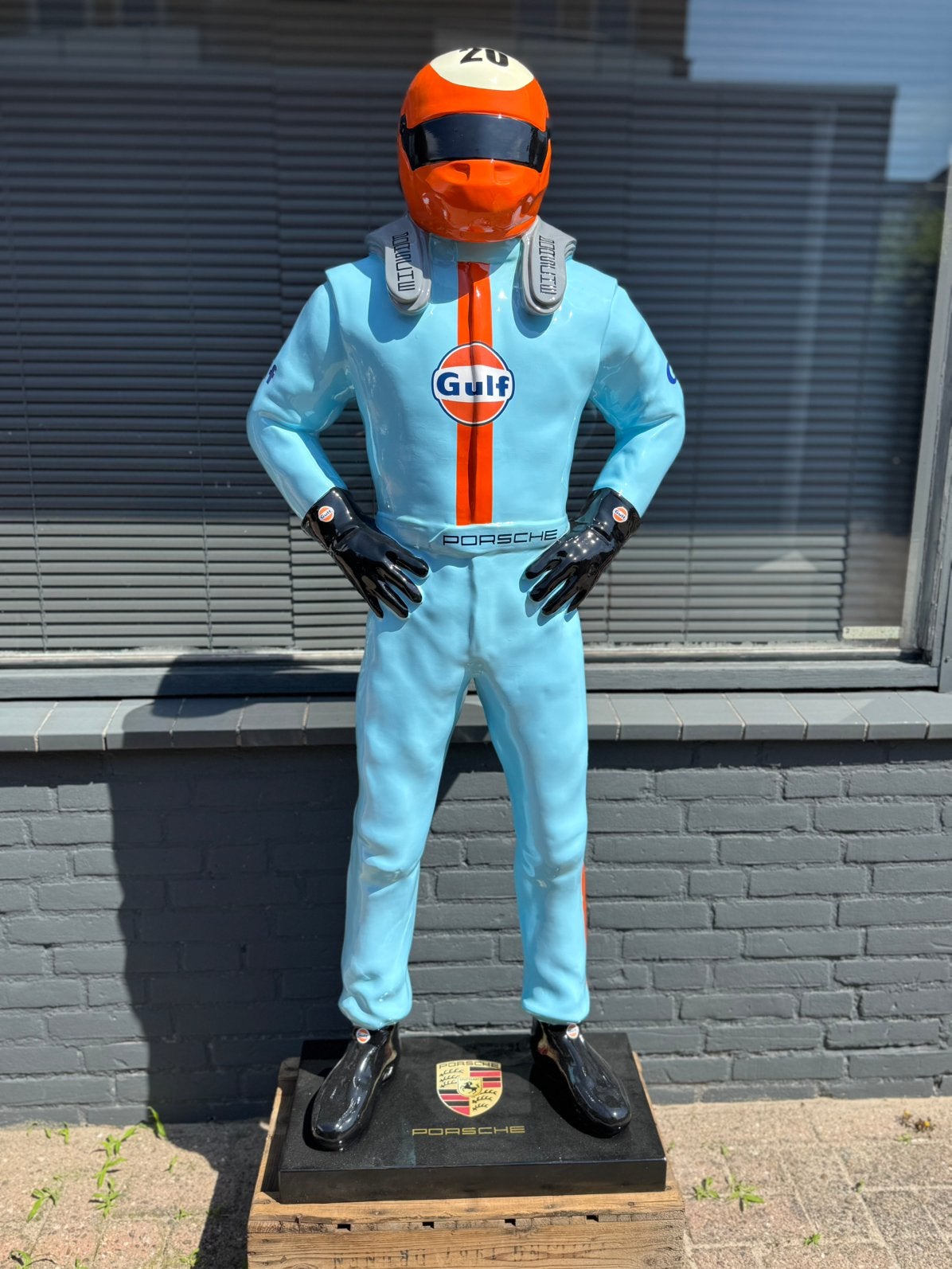 Levensgroot Porsche Gulf reclame beeld, Ophalen, Reclamebord, ., Zo goed als nieuw