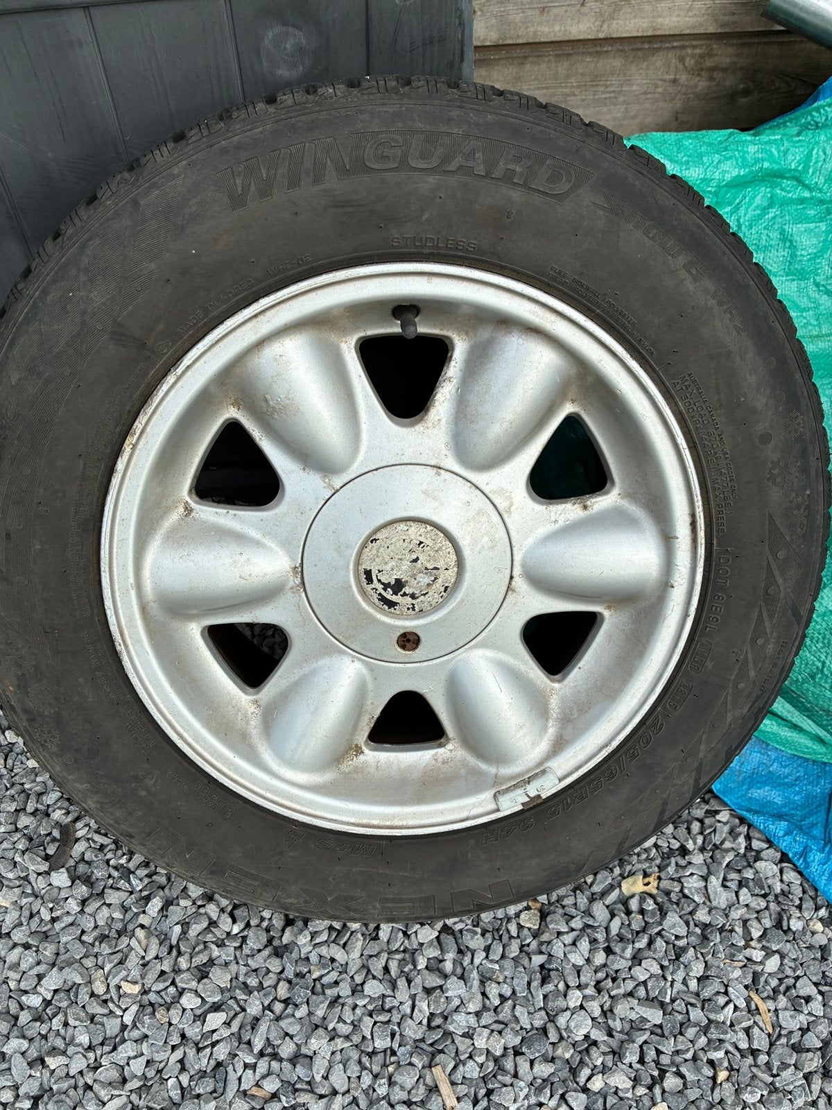 Velgen opel met winterbanden, Auto-onderdelen, Banden en Velgen, Ophalen, Gebruikt, 15 inch, Band(en)