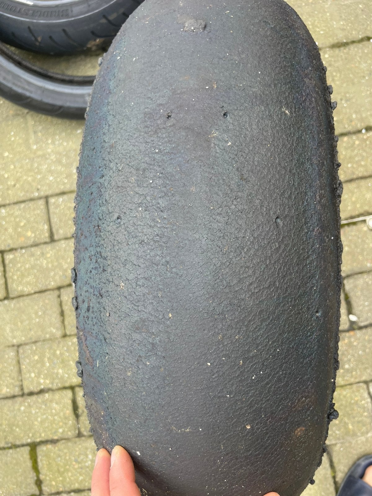 Gebruikte slicks voor moto, Ophalen, Gebruikt