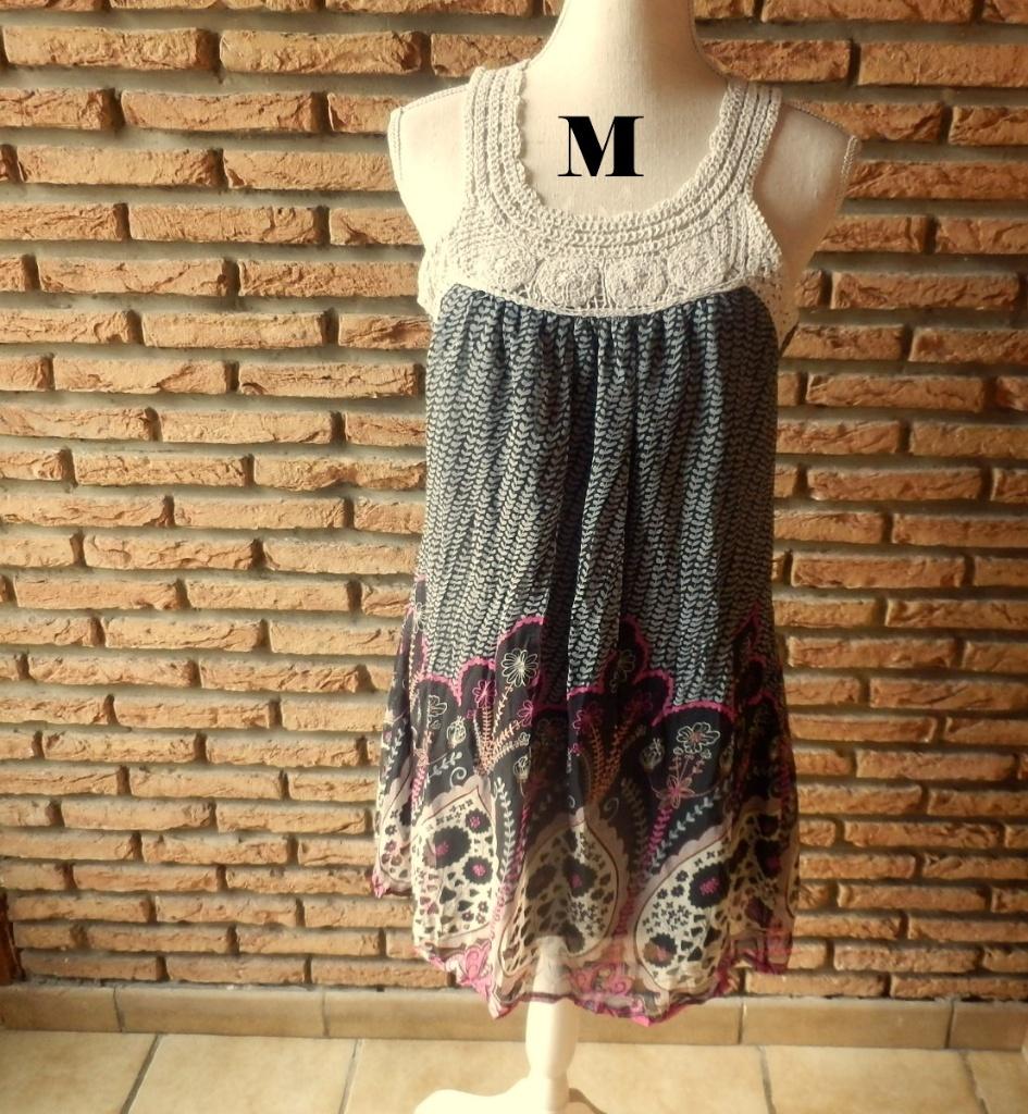 (110)- robe femme t.38 grise rose - fashion elle -, Maat 38/40 (M), Zo goed als nieuw, Knielengte, Grijs