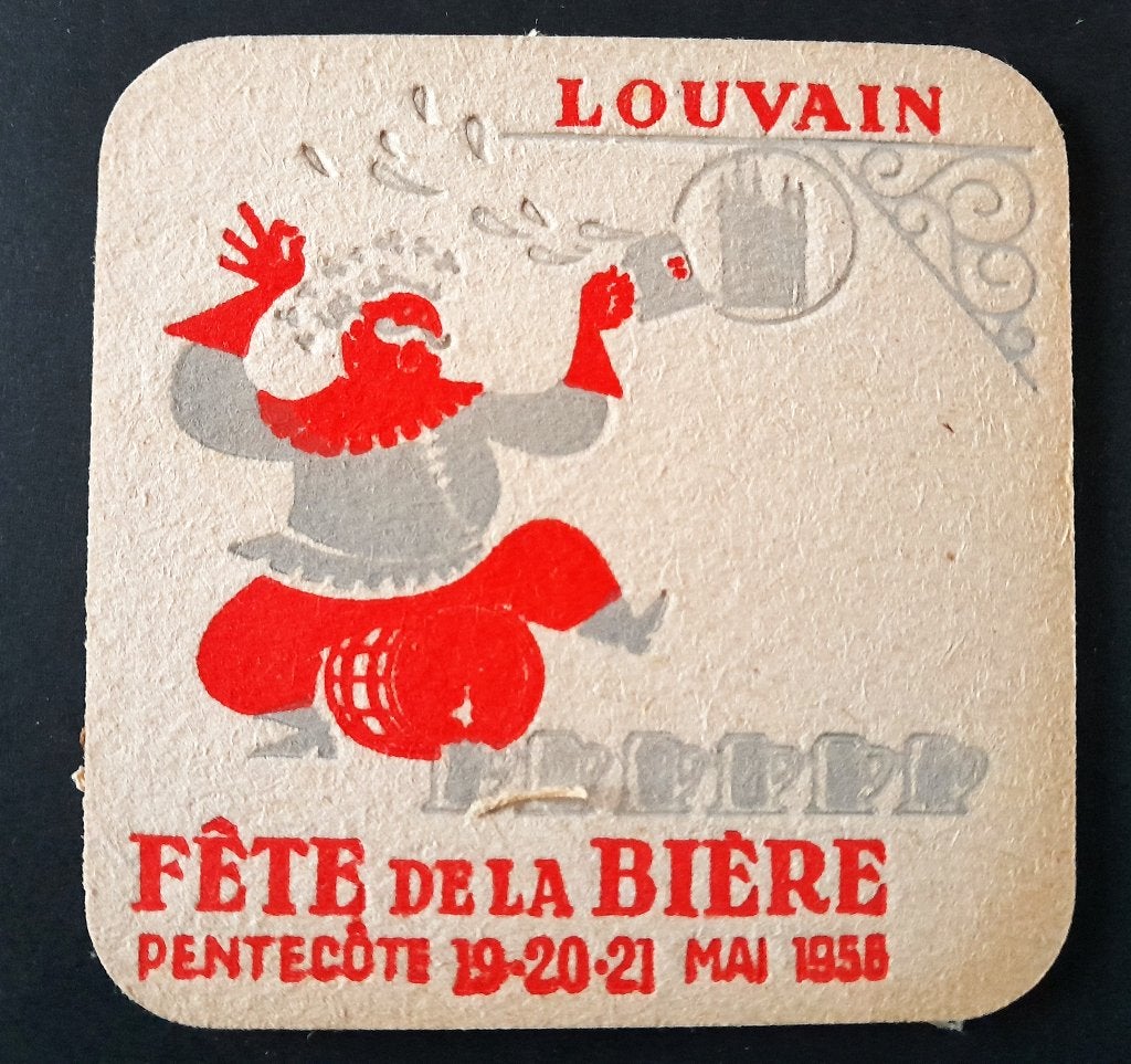 Brasserie Stella Artois Fête Bière Louvain 1956 Sous Bock, Verzamelen, Verzenden, Gebruikt, Viltje(s), Stella Artois