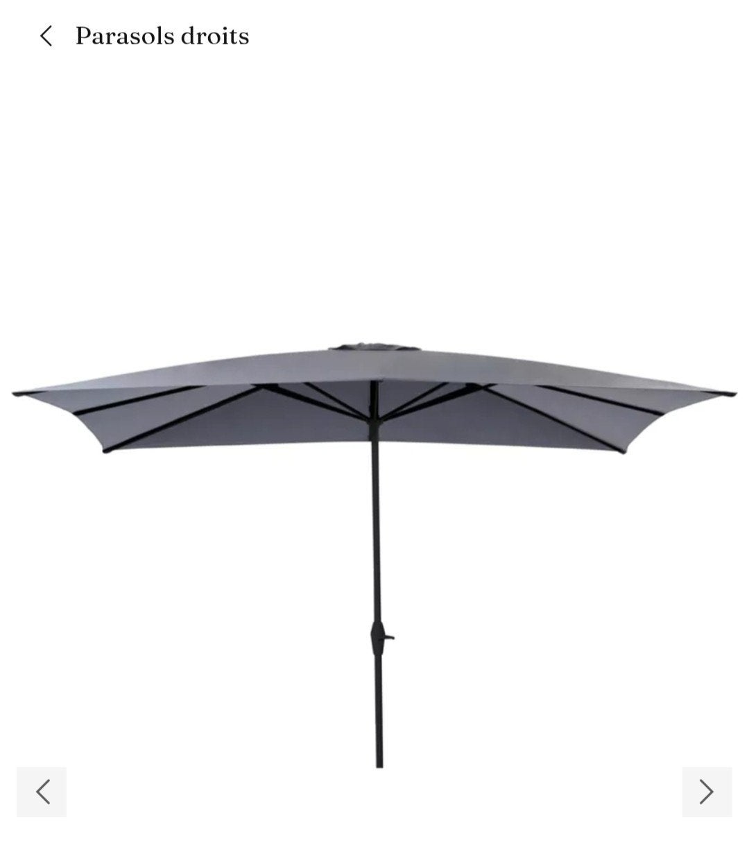 Parasol neuf droit gris Viola 400x300, Neuf, 3 à 4 mètres, Étanche, Enlèvement