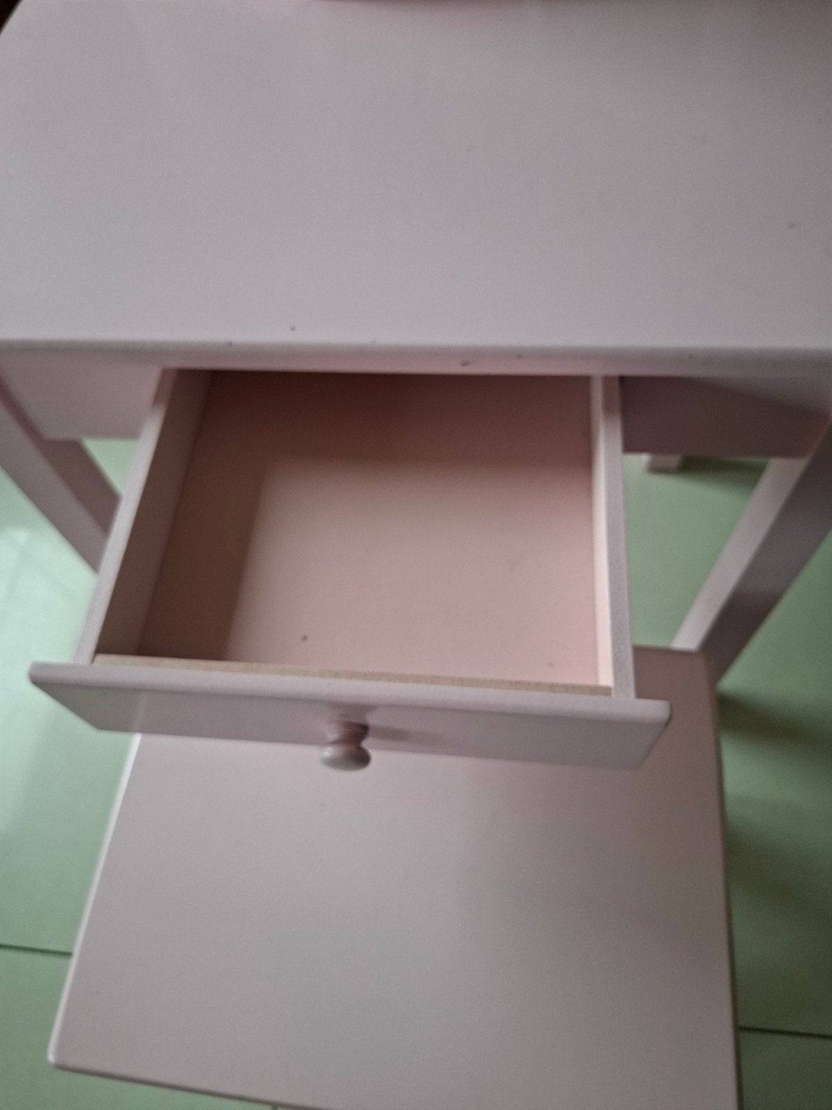 make-up tafeltje en kruk met spiegel, Ophalen