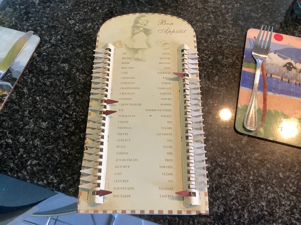 Boodschappenlijst metaal, Huis en Inrichting, Overige typen, 18 cm, Ophalen of Verzenden, Zo goed als nieuw