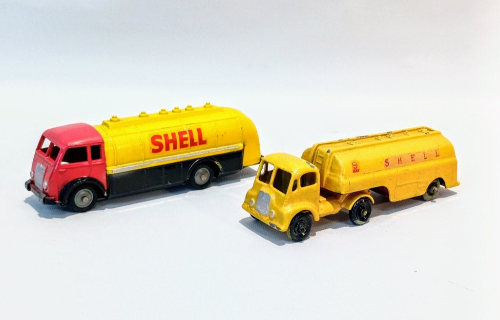 Shell modelauto's  Lesney & CIJ, Hobby en Vrije tijd, Modelauto's | 1:43, Ophalen of Verzenden, Gebruikt, Bus of Vrachtwagen, Matchbox