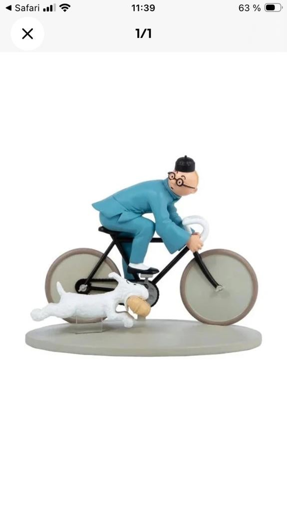 Tintin cycliste - le lotus bleu - neuve, Collections, Enlèvement ou Envoi, Tintin, Neuf, Statue ou Figurine