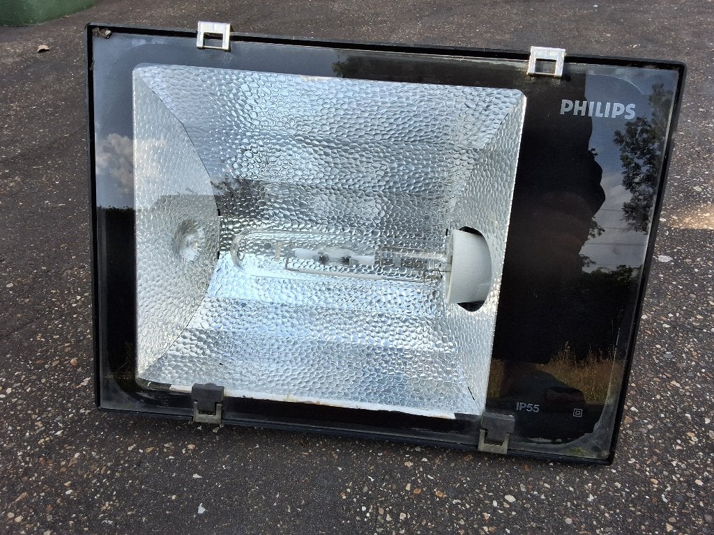 4x Philips floodlight hpi-t 250w wit licht/  met garantie, Verstelbaar, Gebruikt, Zwart, E40