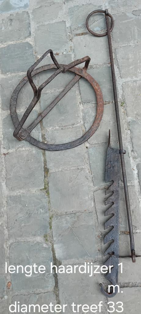 Antiek haardijzer met treef., Antiek en Kunst, Ophalen of Verzenden