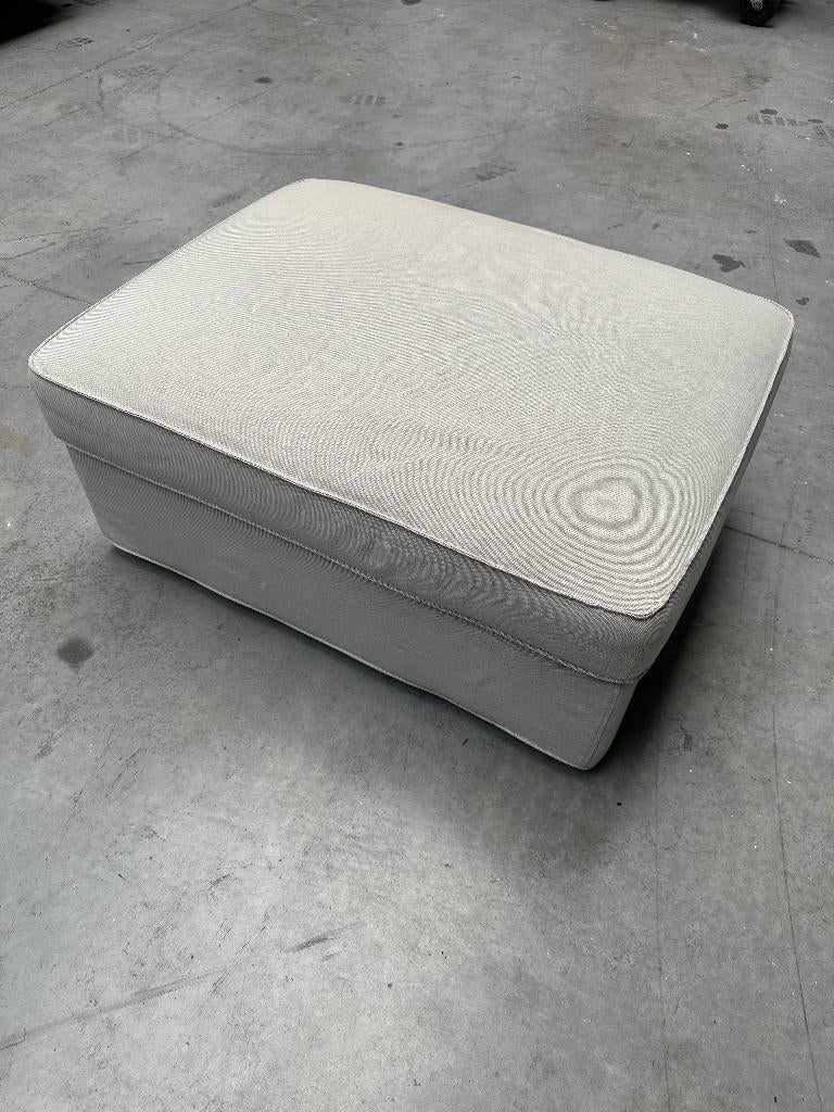Ikea voetenbank / hocker grijs, Ophalen, Gebruikt, 75 tot 100 cm, Stof