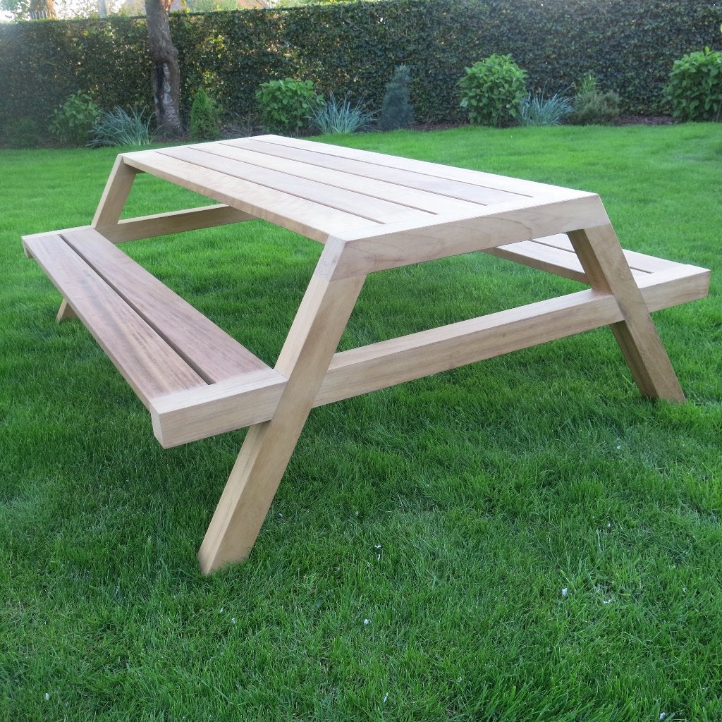 table de pique-nique moderne en teck à vendre, Jardin & Terrasse, Enlèvement, Neuf, Rectangulaire